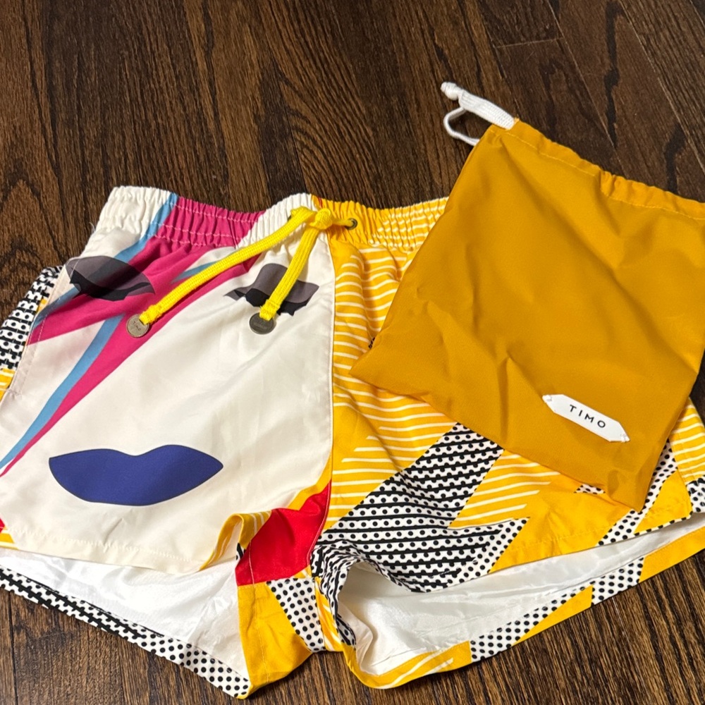 Timo mens rare Graphic Swim Shorts with Bag